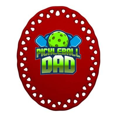 Pickleball Dad Ceramic Oval Ornament