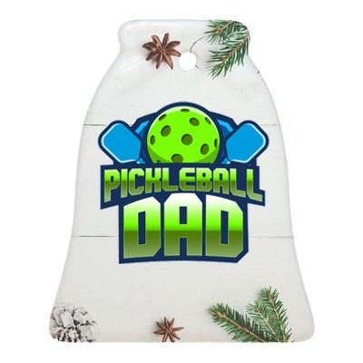 Pickleball Dad Ceramic Bell Ornament