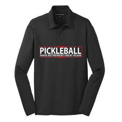 Pickleball Make Retirement Great Again Silk Touch Performance Long Sleeve Polo