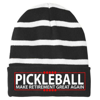 Pickleball Make Retirement Great Again Striped Beanie with Solid Band