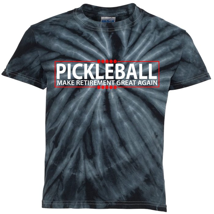 Pickleball Make Retirement Great Again Kids Tie-Dye T-Shirt