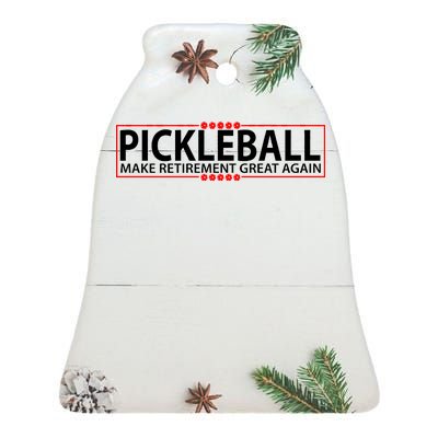 Pickleball Make Retirement Great Again Ceramic Bell Ornament