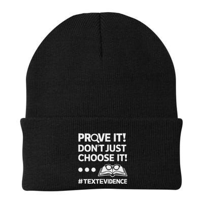 Prove It DonT Just Choose It Text Evidence Teacher Knit Cap Winter Beanie