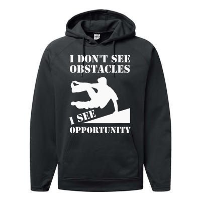 Parkour I Don't See Obstacles Free Running Parkour Performance Fleece Hoodie