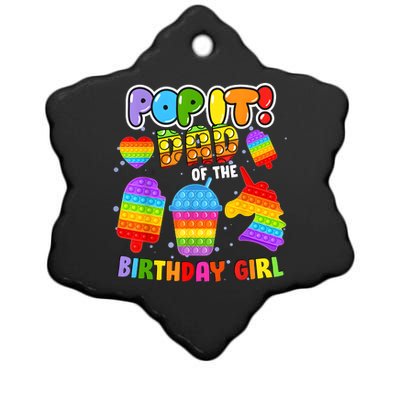 Pop It Dad Of The Birthday Girl Fidget Matching Family Ceramic Star Ornament