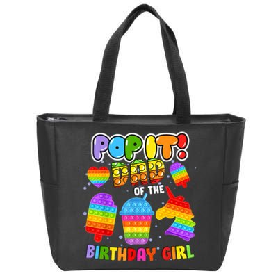 Pop It Dad Of The Birthday Girl Fidget Matching Family Zip Tote Bag