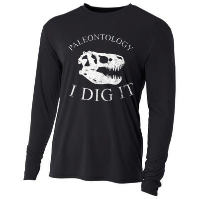 Paleontology I Dig It  TRex Skull Dinosaur Fossil  Cooling Performance Long Sleeve Crew