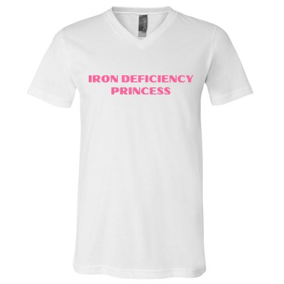 Pink Iron Deficiency Princess V-Neck T-Shirt
