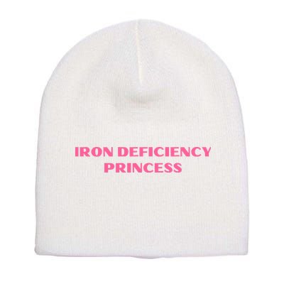 Pink Iron Deficiency Princess Short Acrylic Beanie