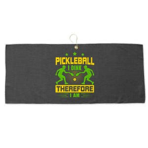 Pickleball I Dink Therefore I Am Large Microfiber Waffle Golf Towel