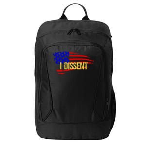 Patriotic I Dissent Vote Democracy Distressed Design City Backpack