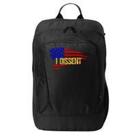 Patriotic I Dissent Vote Democracy Distressed Design City Backpack