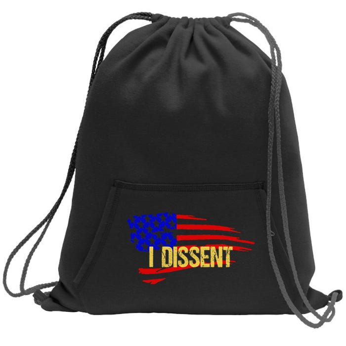 Patriotic I Dissent Vote Democracy Distressed Design Sweatshirt Cinch Pack Bag