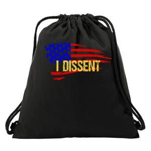 Patriotic I Dissent Vote Democracy Distressed Design Drawstring Bag