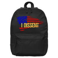 Patriotic I Dissent Vote Democracy Distressed Design 16 in Basic Backpack