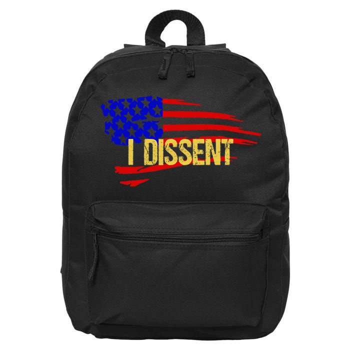 Patriotic I Dissent Vote Democracy Distressed Design 16 in Basic Backpack