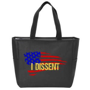 Patriotic I Dissent Vote Democracy Distressed Design Zip Tote Bag