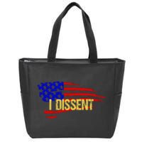 Patriotic I Dissent Vote Democracy Distressed Design Zip Tote Bag