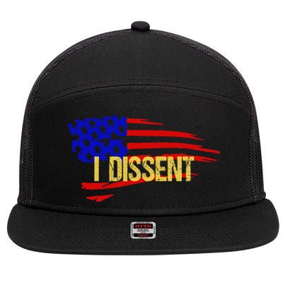 Patriotic I Dissent Vote Democracy Distressed Design 7 Panel Mesh Trucker Snapback Hat