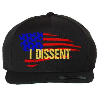 Patriotic I Dissent Vote Democracy Distressed Design Wool Snapback Cap