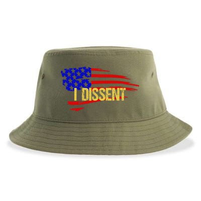 Patriotic I Dissent Vote Democracy Distressed Design Sustainable Bucket Hat