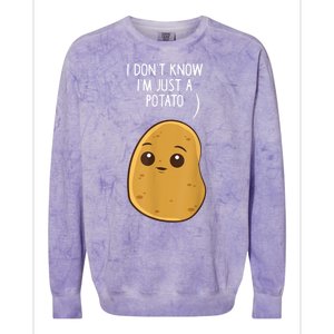 Potatoes I Dont Know Im Just A Potato Funny Gift Colorblast Crewneck Sweatshirt