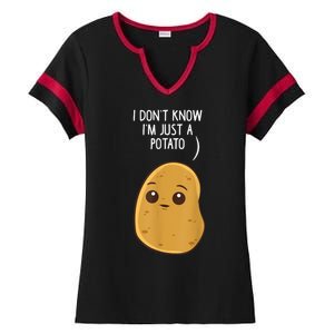 Potatoes I Dont Know Im Just A Potato Funny Gift Ladies Halftime Notch Neck Tee