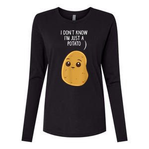 Potatoes I Dont Know Im Just A Potato Funny Gift Womens Cotton Relaxed Long Sleeve T-Shirt