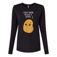 Potatoes I Dont Know Im Just A Potato Funny Gift Womens Cotton Relaxed Long Sleeve T-Shirt