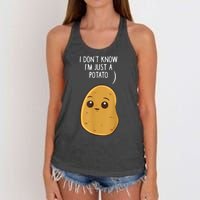 Potatoes I Dont Know Im Just A Potato Funny Gift Women's Knotted Racerback Tank