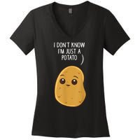 Potatoes I Dont Know Im Just A Potato Funny Gift Women's V-Neck T-Shirt