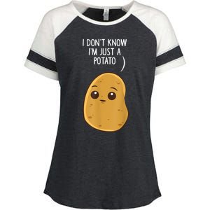 Potatoes I Dont Know Im Just A Potato Funny Gift Enza Ladies Jersey Colorblock Tee