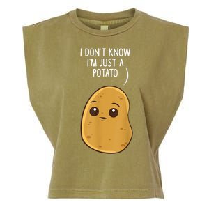 Potatoes I Dont Know Im Just A Potato Funny Gift Garment-Dyed Women's Muscle Tee