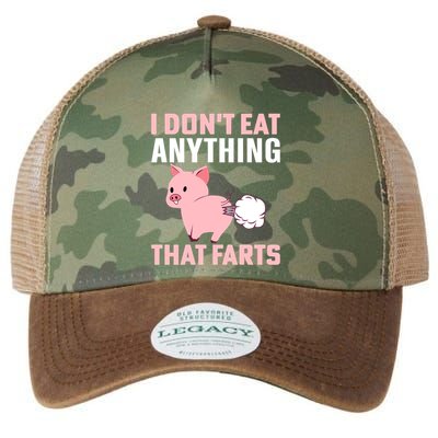 Pig I Don't Eat Anything That Farts Vegetarian Meaningful Gift Legacy Tie Dye Trucker Hat
