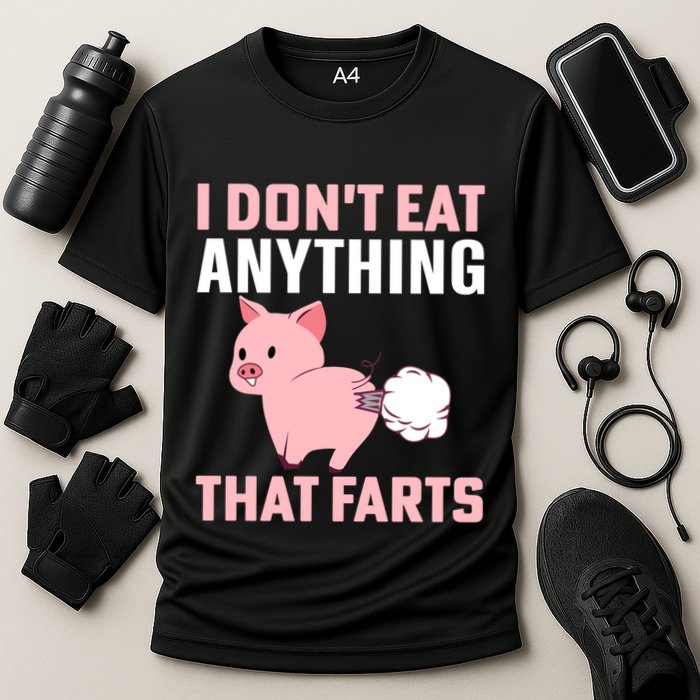 Pig I Don't Eat Anything That Farts Vegetarian Meaningful Gift Cooling Performance Crew T-Shirt