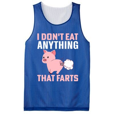 Pig I Don't Eat Anything That Farts Vegetarian Meaningful Gift Mesh Reversible Basketball Jersey Tank