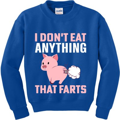 Pig I Don't Eat Anything That Farts Vegetarian Meaningful Gift Kids Sweatshirt