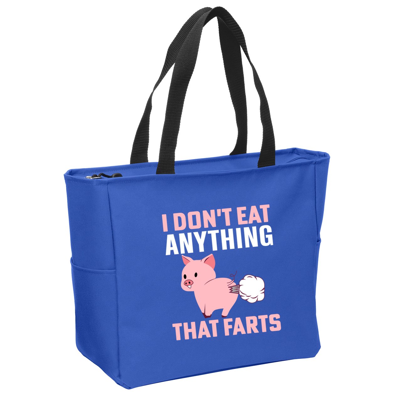 Pig I Don't Eat Anything That Farts Vegetarian Meaningful Gift Zip Tote Bag