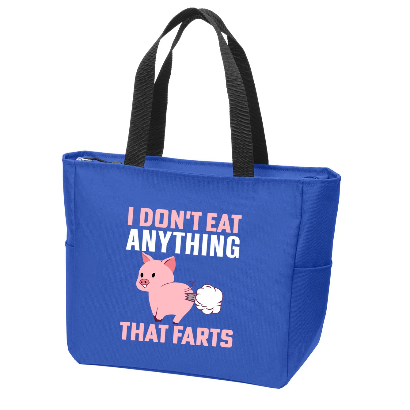 Pig I Don't Eat Anything That Farts Vegetarian Meaningful Gift Zip Tote Bag