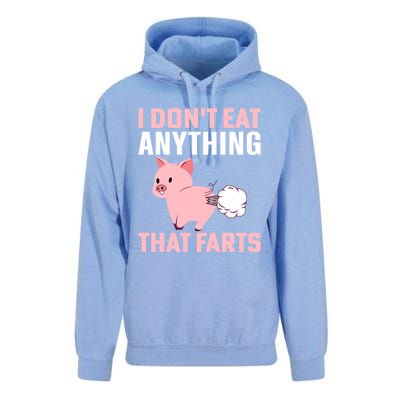 Pig I Don't Eat Anything That Farts Vegetarian Meaningful Gift Unisex Surf Hoodie