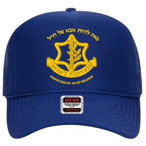 Proud Idf Dad Gift High Crown Mesh Back Trucker Hat