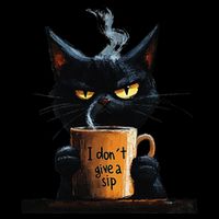Peachbruh I DonT Give A Sip Black Cat Art Dark Style Daily Commute Backpack