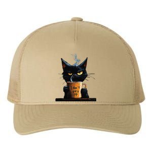 Peachbruh I DonT Give A Sip Black Cat Art Dark Style Yupoong Adult 5-Panel Trucker Hat