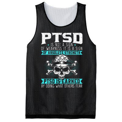 PTSD Is Earned By Doing What Others Fear Stress Disorder Mesh Reversible Basketball Jersey Tank