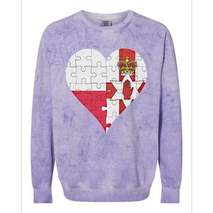 Polish Irish Flag Heart Funny Gift Colorblast Crewneck Sweatshirt