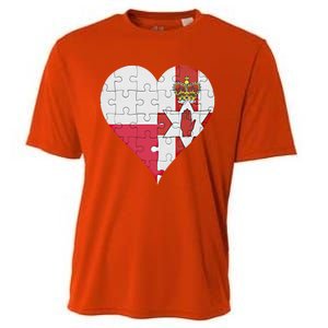 Polish Irish Flag Heart Funny Gift Cooling Performance Crew T-Shirt