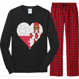 Polish Irish Flag Heart Funny Gift Long Sleeve Pajama Set