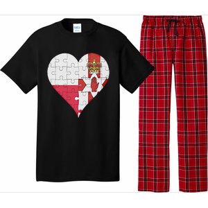 Polish Irish Flag Heart Funny Gift Pajama Set