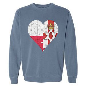 Polish Irish Flag Heart Funny Gift Garment-Dyed Sweatshirt