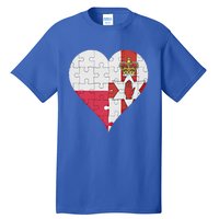 Polish Irish Flag Heart Funny Gift Tall T-Shirt